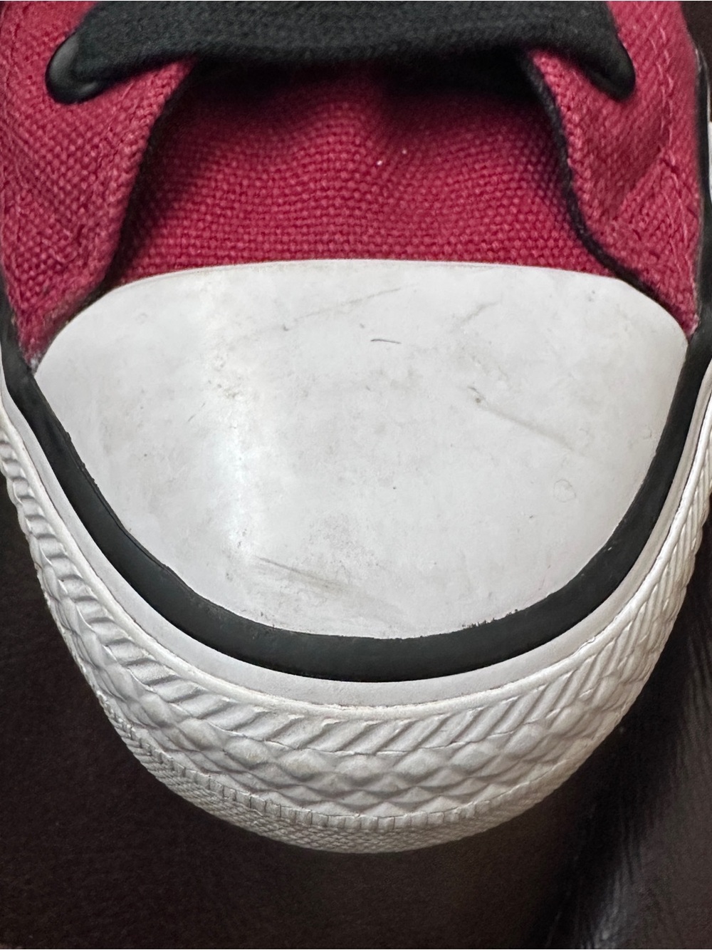 All Star Converse Low-Top Canvas Sneakers - Red Burgundy Black Laces 9.5 M - Picture 13 of 16